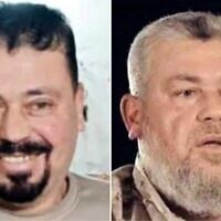 À gauche : le chef de facto du Hamas dans la bande de Gaza, Izz al-Din Haddad, sur une photo publiée en juillet 2025, après avoir été retrouvé dans un tunnel du Hamas. (Crédit : Tsahal) ; À droite : Haddad, alors commandant de la brigade de Gaza City, dans une vidéo diffusée par l’aile militaire du Hamas en mai 2022. (Crédit : Capture d’écran)