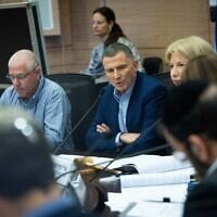 Le député du Likud Yuli Edelstein préside une réunion de la Commission des Affaires étrangères et de la défense de la Knesset, le 8 mai 2025. (Yonatan Sindel / Flash90)