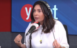 La ministre des Transports, Miri Regev, tient une conférence de presse à Tel Aviv, le 19 juin 2025. (Crédit : Avshalom Sassoni/Flash90)