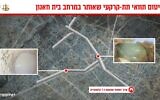 Une carte approximative du réseau de tunnels du Hamas dans le nord de Gaza, à Beit Hanoun, dans un graphique publié le 15 août 2025. (Crédit : Armée israélienne)
