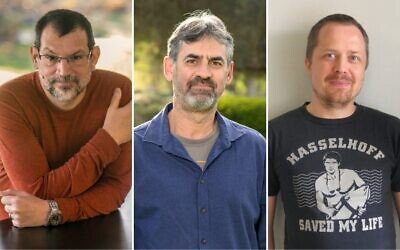 De gauche à droite : Les chercheurs de l'Institut Weizmann, le Pr. Avishay Gal-Yam, le Dr. Ofer Yaron, et le Dr. Steve Schulze de l'université Northwestern. (Crédit : Autorisation)