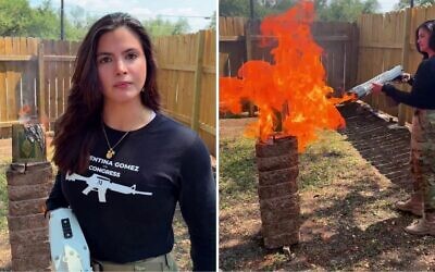 Valentina Gomez, candidate d'extrême droite au Congrès américain, candidate républicaine pour le Texas, brûle un Coran dans une publicité publiée le 26 août 2025. (Capture d'écran via X)