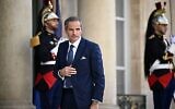 Le directeur général de l'Agence internationale de l'énergie atomique (AIEA), Rafael Grossi, à son arrivée au palais de l'Élysée pour y rencontrer rle président français à Paris, le 25 juin 2025. (JULIEN DE ROSA / AFP)