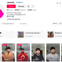 La page TikTok « IamZak ».