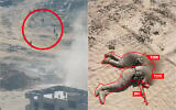 Montage photos (de gauche à droite) : Des terroristes armés du Hamas prenant la fuite lors d'une attaque contre un campement de l'armée israélienne à Khan Younès, dans le sud de la bande de Gaza ; des terroristes du Hamas tués à la suite de l’attaque ratée, le 20 août 2025. (Crédits : Armée israélienne)