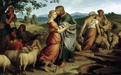 "Jacob rencontrant Rachel avec le troupeau de son père", Joseph von Führich, 1836. (Crédit : Wikipedia)