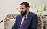 Le président syrien Ahmad al-Sharaa rencontrant une délégation américaine dirigée par le nouveau chef du Commandement central de l'armée américaine, dans la capitale syrienne Damas, le 12 septembre 2025. (Crédit : SANA/AFP)