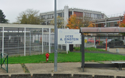 L'entrée du lycée Albert Einstein, à Sainte-Geneviève-des-Bois (Essonne), où a été planté un arbre en hommage à Ilan Halimi. (Crédit : capture d'écran Google Maps)