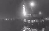Capture d'écran d'une vidéo montrant une attaque présumée par drone contre le navire de tête de la flottille Global Sumud pour Gaza, le 9 septembre 2025. (Crédit : X)