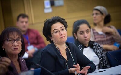 Hanin Zoabi, alors députée de la Liste arabe unie, assistant à une réunion de la commission de l'Éducation, à la Knesset, le 22 novembre 2016. (Crédit : Miriam Alster/FLASH90)