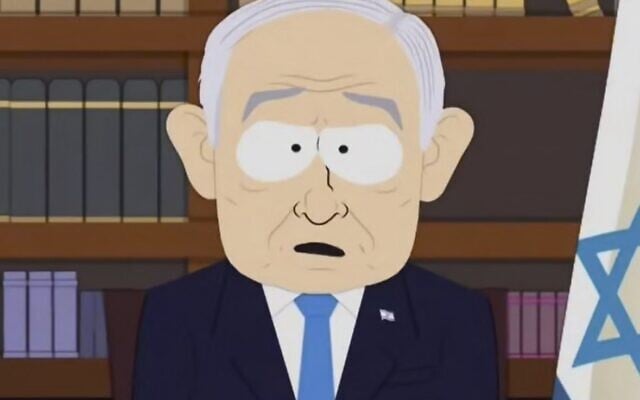 Le Premier ministre, Benjamin Netanyahu, dans un épisode de « South Park », diffusé le 24 septembre 2025. (Comedy Central) Le Premier ministre, Benjamin Netanyahu, dans un épisode de « South Park », diffusé le 24 septembre 2025. (Comedy Central)