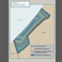 Carte du retrait proposé des troupes de l'armée israélienne dans le cadre d'un accord visant à mettre fin à la guerre à Gaza, publiée le 29 septembre 2025. (Maison Blanche)