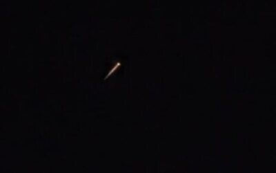 Un missile intercepteur a été tiré pour abattre un missile houthi tiré sur Israël, tôt dans la journée du 29 septembre 2025. (Réseaux sociaux, utilisés conformément à l'article 27a de la loi sur les droits d'auteur)