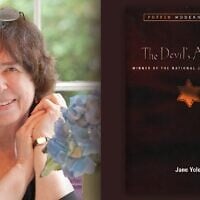 Jane Yolen et son livre le plus célèbre, « The Devil's Arithmetic » (Crédit : Autorisation de Jason Stemple et Penguin Random House via JTA)