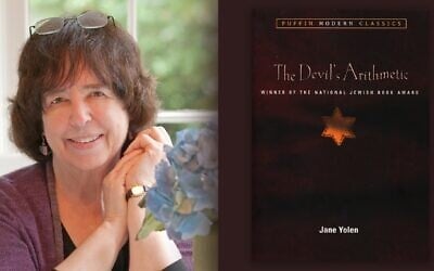 Jane Yolen et son livre le plus célèbre, « The Devil's Arithmetic » (Crédit : Autorisation de Jason Stemple et Penguin Random House via JTA)