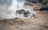 Illustration : Un char de l'armée israélienne intervenant dans la bande de Gaza, sur une photo non datée publiée le 24 octobre 2025. (Crédit : Armée israélienne)