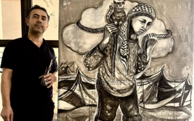 L’artiste Raed Issa, sur une publication de septembre 2025 sur Instagram. (Crédit : raed.issa.art/Instagram)
