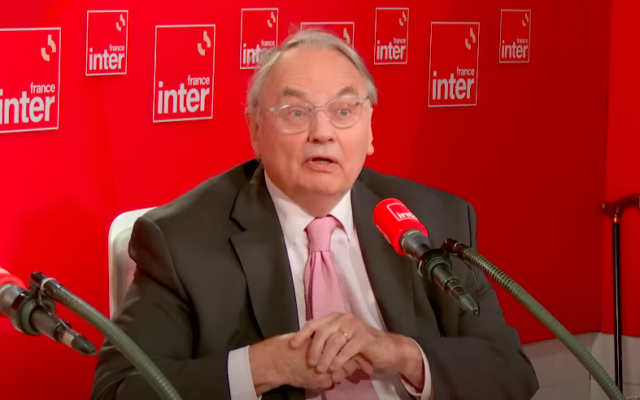 Jean-Louis Bourlanges dans la Matinale de France Inter, le 29 septembre 2025. (Crédit : Capture d’écran France Inter)