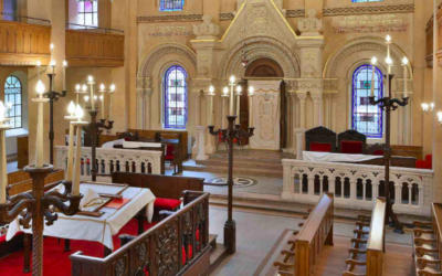 L’intérieur restauré de la grande synagogue de Metz. (Crédit : Consistoire de la Moselle)