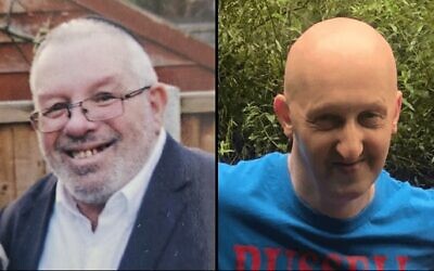 Montage photos (de gauche à droite) : Melvin Cravitz et Adrian Daulby, assassinés le 2 octobre 2025, lors d'une attaque terroriste contre la synagogue de Heaton Park de Manchester, en Angleterre, sur des photos non datées (Crédits : Greater Manchester Police)