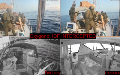 Les soldats de la marine israéliennes montent à bord des bateaux de la flottille Global Sumud en mer Méditerranée, tôt le matin du 2 octobre 2025. (Capture d'écran : YouTube/Global Sumud Flotilla)