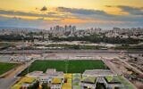 Le nouveau terrain de football de Kiryat Bialik devrait être baptisé du nom du président américain Donald Trump, sur une image non datée (Crédit : Yaniv Azulay/municipalité de Kiryat Bialik)