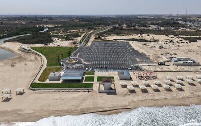 La plage de Zikim, reconstruite et rénovée, sur une photo diffusée le 15 octobre 2025. (Conseil régional de Hof Ashkelon et Administration de Tekuma)
