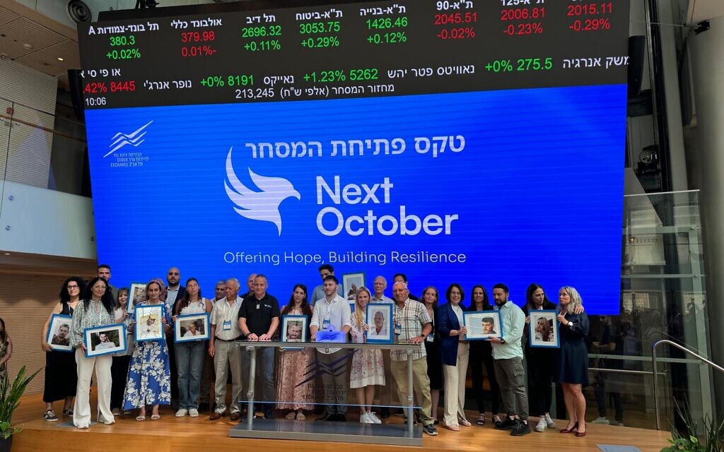 Next October, un projet visant à aider à la création de 2 000 nouvelles start-ups israéliennes, une pour chaque soldat tombé au combat et chaque civil assassiné lors du pogrom perpétré par le Hamas le 7 octobre, organisera une cérémonie d'ouverture à la Bourse de Tel Aviv. (Crédit : Autorisation)