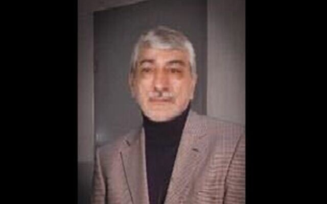 Le commandant de la Force Quds iranienne, Sardar Ammar, sur une photo non datée publiée par le Mossad. (Crédit : Autorisation)