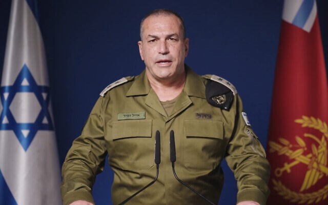Le chef d’État-major de Tsahal, le général de corps d’armée Eyal Zamir, prend la parole dans une déclaration vidéo, le 23 novembre 2025. (Armée israélienne)
