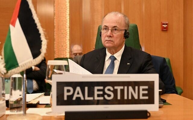 Le Premier ministre et ministre des Affaires étrangères Mohammad Mustafa assiste à une session extraordinaire du Conseil des ministres des Affaires étrangères des États membres de l'Organisation de coopération islamique (OCI) à Djeddah, le 7 mars 2025. (Crédit : Amer HILABI / AFP) Le Premier ministre et ministre des Affaires étrangères Mohammad Mustafa assiste à une session extraordinaire du Conseil des ministres des Affaires étrangères des États membres de l'Organisation de coopération islamique (OCI) à Djeddah, le 7 mars 2025. (Crédit : Amer HILABI / AFP)