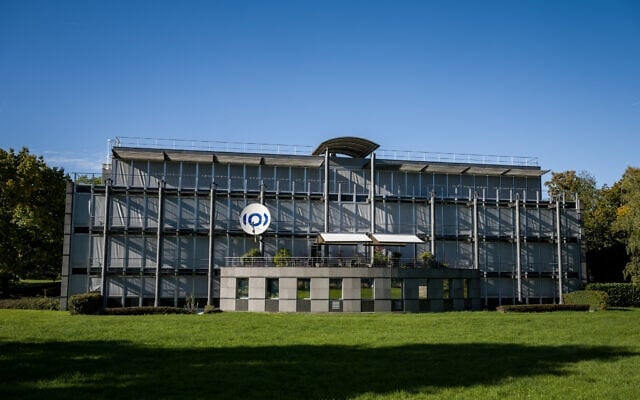 Le siège de l'Union européenne de radio-télévision (UER), organisatrice du Concours Eurovision de la chanson, à Genève, le 6 octobre 2025. (Crédit : Fabrice Coffrini/AFP) Le siège de l'Union européenne de radio-télévision (UER), organisatrice du Concours Eurovision de la chanson, à Genève, le 6 octobre 2025. (Crédit : Fabrice Coffrini/AFP)