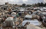 Une photographie montre un camp de déplacés à Gaza-City, le 14 novembre 2025. (Crédit : Omar AL-QATTAA / AFP)