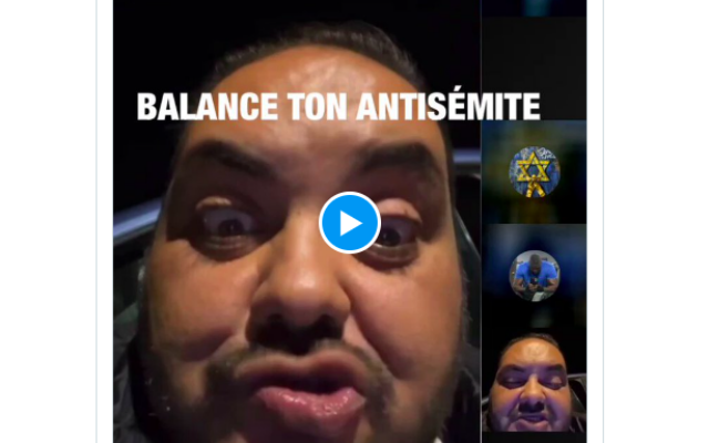L’homme ayant menacé de "faire exploser" la synagogue de Cannes sur un live diffusé le 16 novembre 2025. (Crédit : capture d’écran X) L’homme ayant menacé de "faire exploser" la synagogue de Cannes sur un live diffusé le 16 novembre 2025. (Crédit : capture d’écran X)