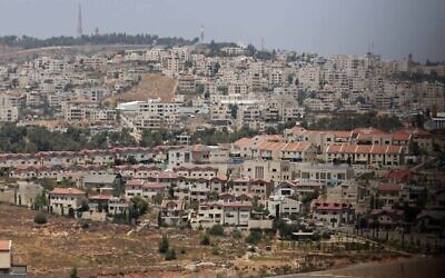 L'implantation d'Efrat, dans le Gush Etzion, en Cisjordanie, le 31 juillet 2025. (Crédit : Wisam Hashlamoun/Flash90)