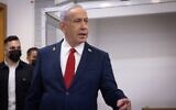 Le Premier ministre Benjamin Netanyahu arrivant pour une audience dans le cadre de son procès pour corruption, au tribunal de Tel Aviv, le 16 septembre 2025. (Crédit : Miriam Alster/Flash90)