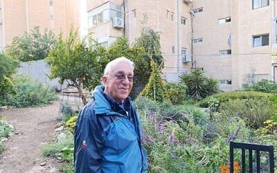 Danny Brachia, responsable bénévole du jardin communautaire Bustan Brodi à Jérusalem, le 16 novembre 2025. (Crédit : Zev Stub/Times of Israel)