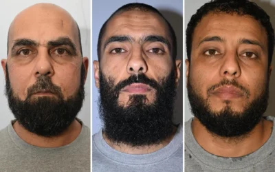 De gauche à droite : Amar Hussein, Bilel Saadaoui et Walid Saadoui. Hussein et Bilel Saadoaui, condamnés pour avoir planifié un attentat terroriste visant à tuer des centaines de Juifs au Royaume-Uni, le 23 décembre 2025 . (Crédit : Police du Grand Manchester)
