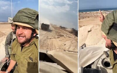 Captures d'écran d'une vidéo parodique sur Gaza créée par le comédien israélien Guy Hochman le 6 janvier 2024. (Crédit : YouTube)