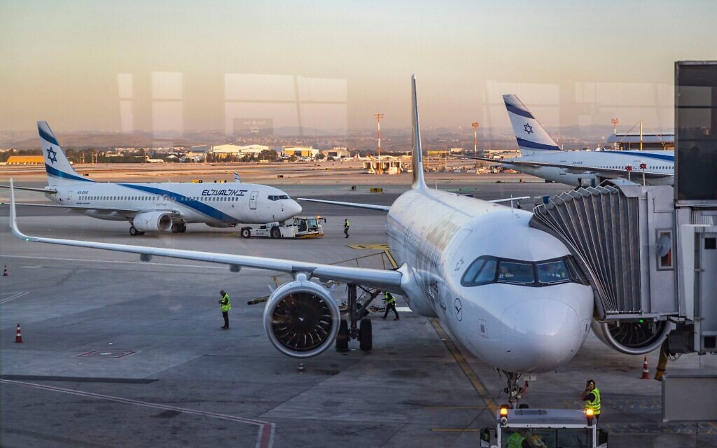 Avions à l’aéroport Ben Gurion. 11 février 2026. Illustration (Crédit : Nati Shohat/FLASH90) Avions à l’aéroport Ben Gurion. 11 février 2026. Illustration (Crédit : Nati Shohat/FLASH90)