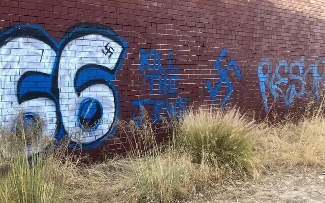 Tags antisémites retrouvés en Australie occidentale (capture d’écran X) Tags antisémites retrouvés en Australie occidentale (capture d’écran X)