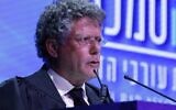 Le président de la Cour suprême, Isaac Amit, s'exprimant le 28 janvier 2026. (Crédit : Barreau israélien)