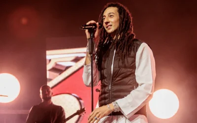 Ghali se produit pour Dystinct à la Fabrique, à Milan, en Italie, le 3 novembre 2025. (Crédit : Sergione Infuso/Corbis via Getty Images/JTA)