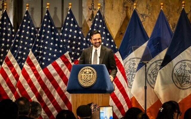 Le maire de New York, Zohran Mamdani, lors d'un événement interconfessionnel annuel organisé par la mairie, à New York, le 6 février 2026. (Crédit : Luke Tress/Times of Israel) Le maire de New York, Zohran Mamdani, lors d'un événement interconfessionnel annuel organisé par la mairie, à New York, le 6 février 2026. (Crédit : Luke Tress/Times of Israel)