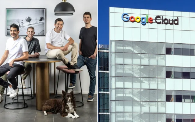 À gauche : Les fondateurs de Wiz, la licorne américano-israélienne du numérique (de gauche à droite) : Yinon Costica, vice-président Produit ; Assaf Rappaport, PDG ; Ami Luttwak, directeur technique ; et Roy Reznik, vice-président Recherche et Développement. (Avishag Shaar-Yashuv) ; bureaux de Google Cloud à Sunnyvale, en Californie, le 8 juin 2023. (Crédit : JHVEPhoto/iStock)