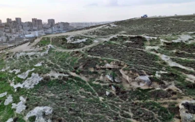 Le site d'une fabrique de vases en pierre de près de 2 000 ans sur le versant est du mont Scopus, à Jérusalem, sur une photo non datée remise le 16 février 2026. (Emil Aladjem/Autorité israélienne des antiquités)