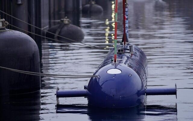 Une photo non datée d'un drone sous-marin BlueWhale. (Crédit : Israel Aerospace Industries) Une photo non datée d'un drone sous-marin BlueWhale. (Crédit : Israel Aerospace Industries)