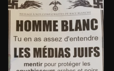 Le tract antisémite et xénophobe distribué à Mulhouse en février 2026. (Crédit : X)