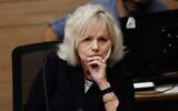 La procureure générale, Gali Baharav-Miara, lors d'une réunion de la commission de la Constitution, du Droit et de la Justice, à la Knesset, le 30 septembre 2025. (Crédit : Oren Ben Hakoon/Flash90)