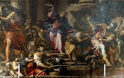 « La purification du temple » par Giovanni Antonio Fumiani, en 1678. (José Luiz Bernardes Ribeiro /Wikipédia/ CC BY-SA 4.0)